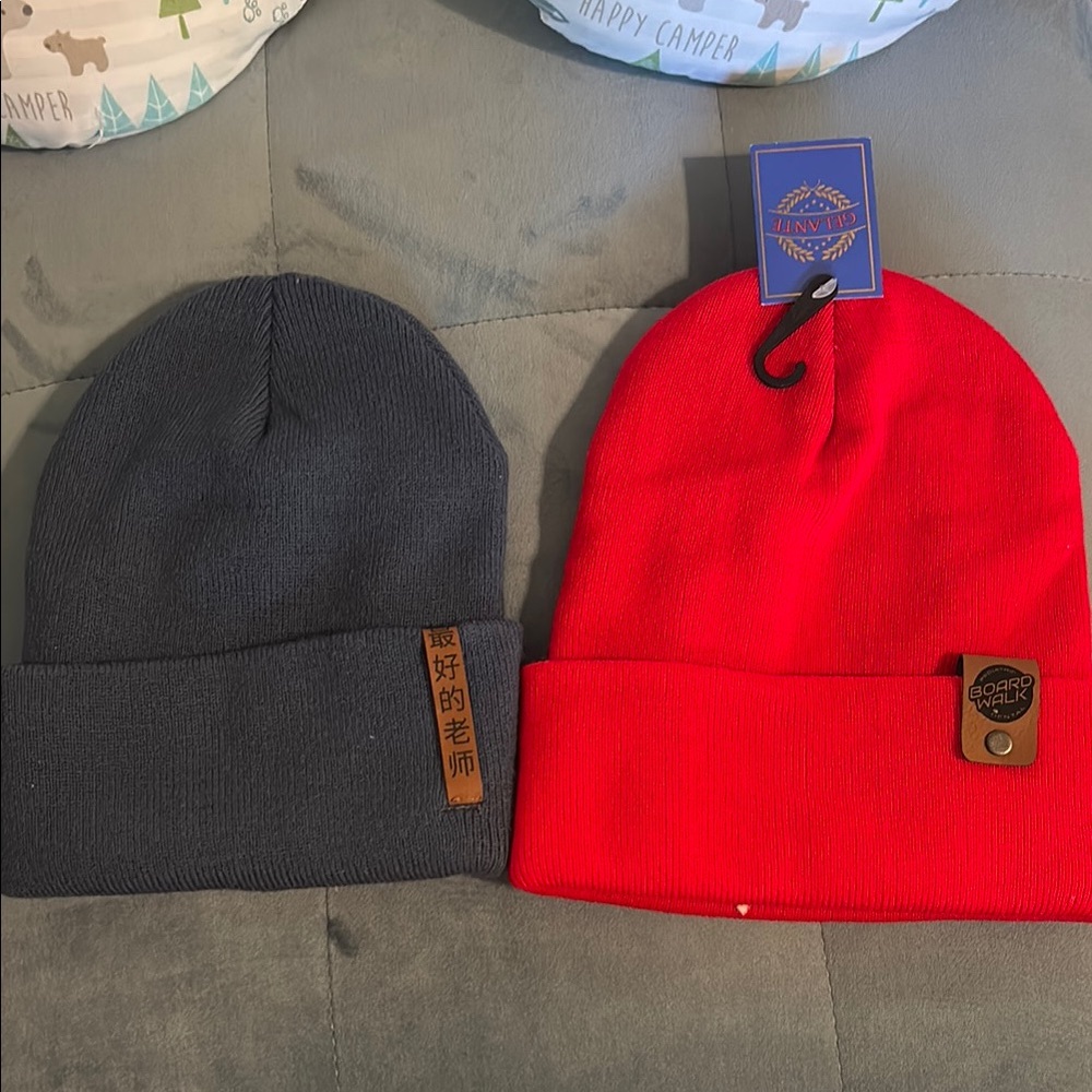 Red and blue Beanie Set
